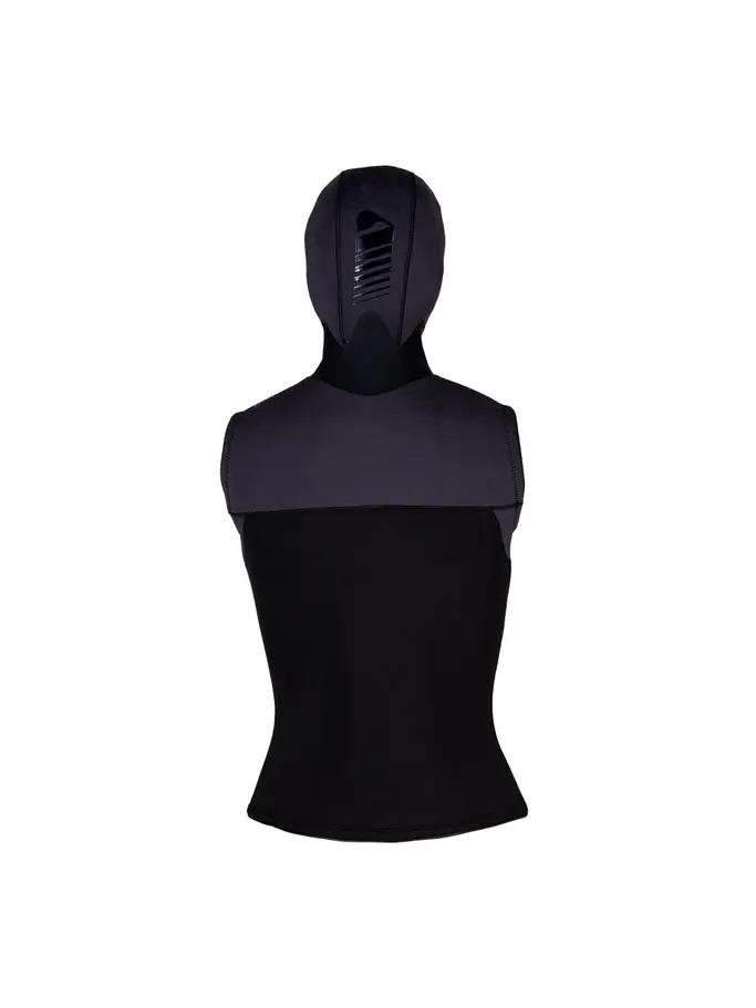 , Ansicht Großes Bild der Vorderseite Product detail - THERMIQ - Men's 5/3mm Hooded Vest black/grey