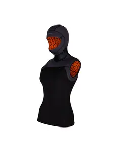 Display front view 2 of Product detail - THERMIQ - Women's 5/3mm Hooded Vest black/grey
