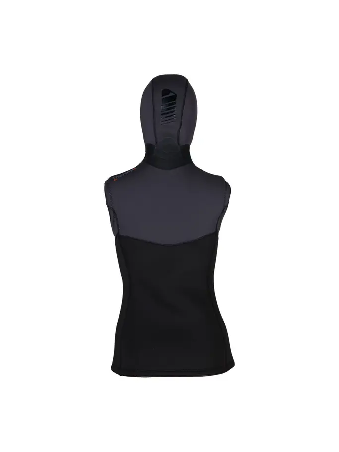 , Ansicht Großes Bild der Vorderseite Product detail - THERMIQ - Women's 5/3mm Hooded Vest black/grey