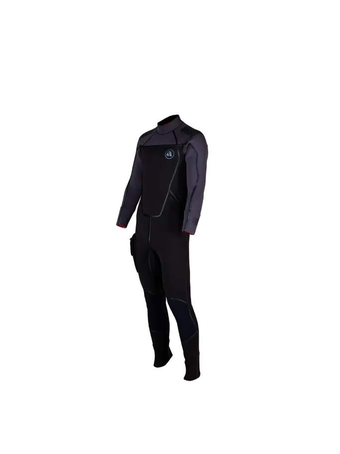 , view full size image of Front view of Product detail - THERMIQ - Men's Wetsuit 5mm black/grey