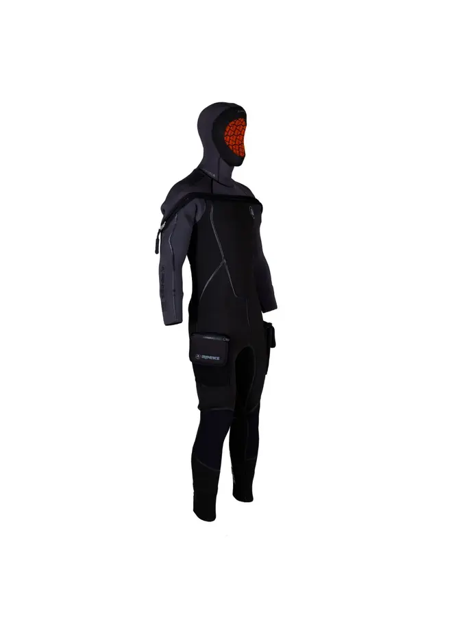 , view full size image of Front view of Product detail - THERMIQ ADV - Women's Wetsuit 8/7mm black/silver