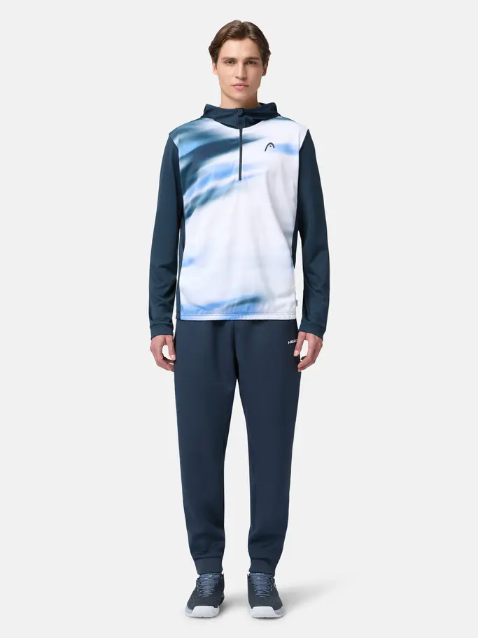 Sale, visualizzare l'immagine full size della vista frontale di Product detail - TOPSPIN Hoodie Men navy/print vision ii