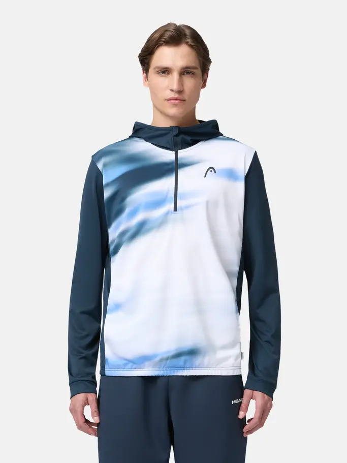 Sale, visualizzare l'immagine full size della vista frontale di Product detail - TOPSPIN Hoodie Men navy/print vision ii