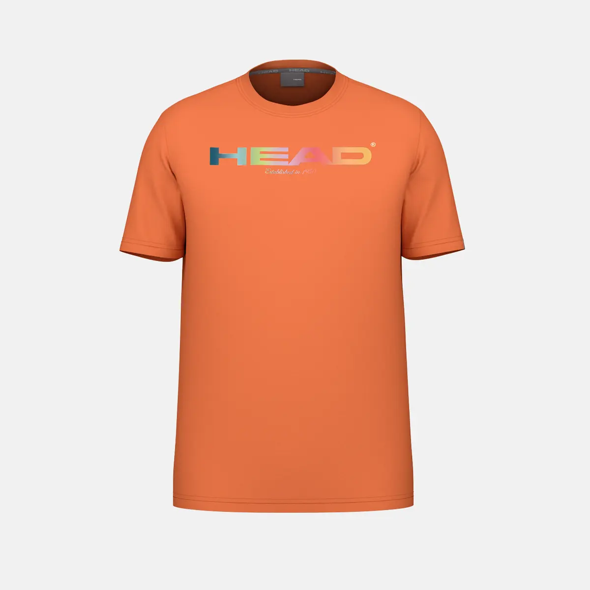 New, view full size image of Front view of Product detail - RAINBOW T-Shirt Men campfire orange