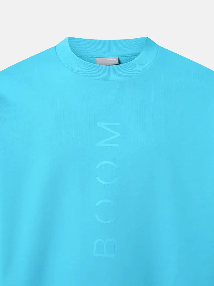 Club head, view full size image of Front view of Product detail - BOOM Crewneck Unisex blue