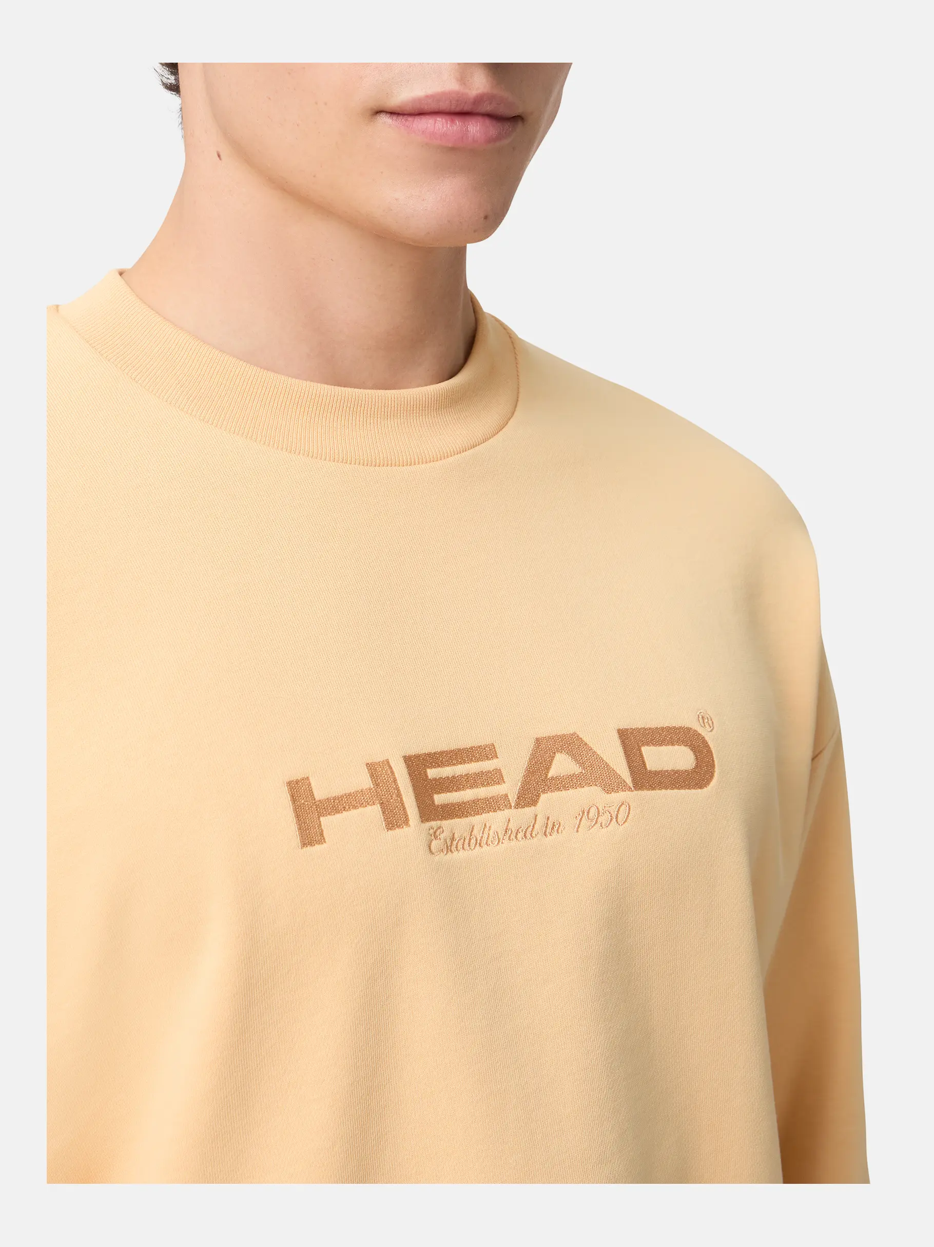 New, voir image en taille réelle de la vue frontale de Product detail - MOTION Crewneck Unisex apricot