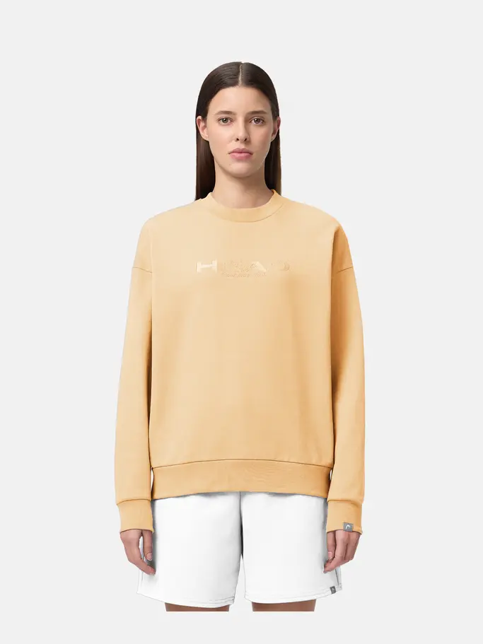 Sale, voir image en taille réelle de la vue frontale de Product detail - MOTION Crewneck Unisex apricot