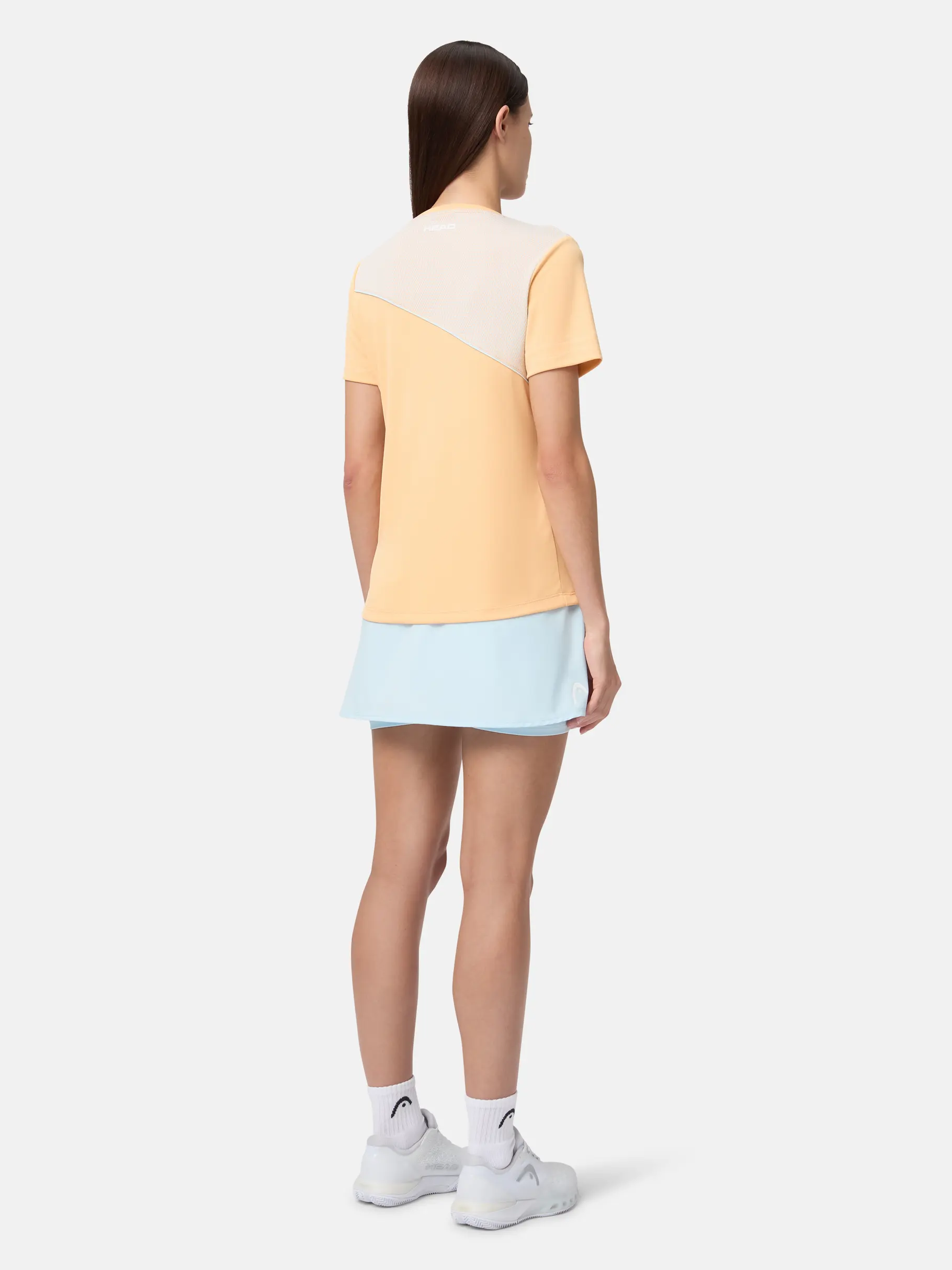 New, view full size image of Front view of Product detail - TIE-BREAK T-Shirt Women apricot/light blue