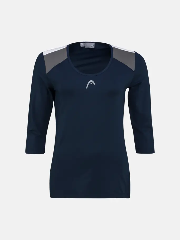 Sale, view full size image of Front view of Product detail - CLUB 22 Tech 3/4 Shirt Women dark blue