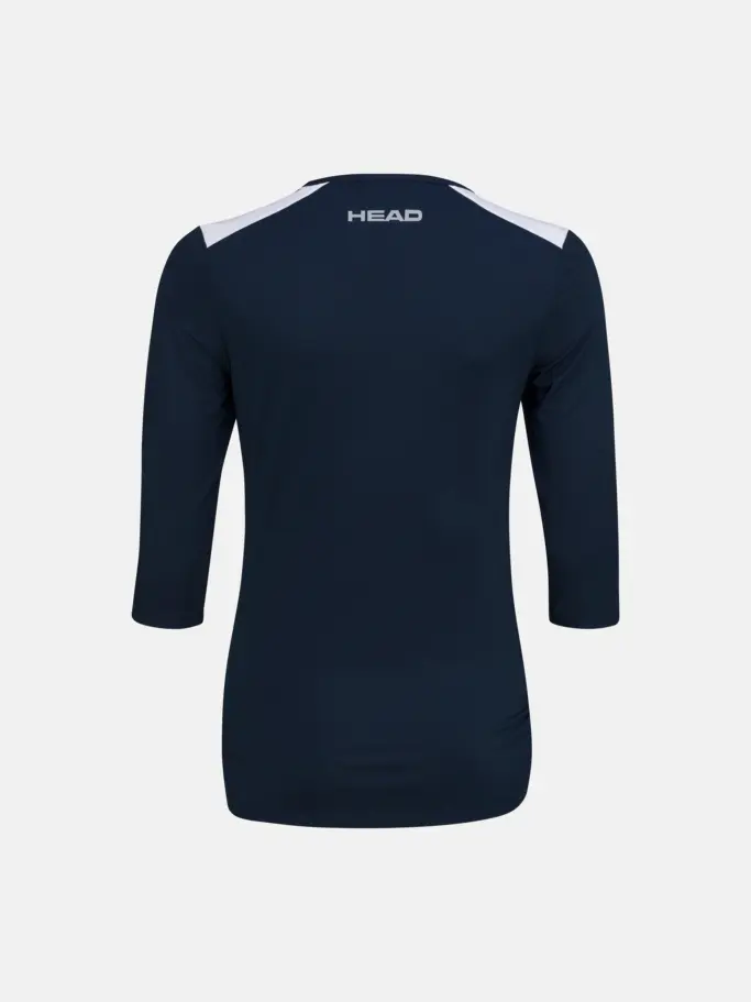 Sale, view full size image of Front view of Product detail - CLUB 22 Tech 3/4 Shirt Women dark blue