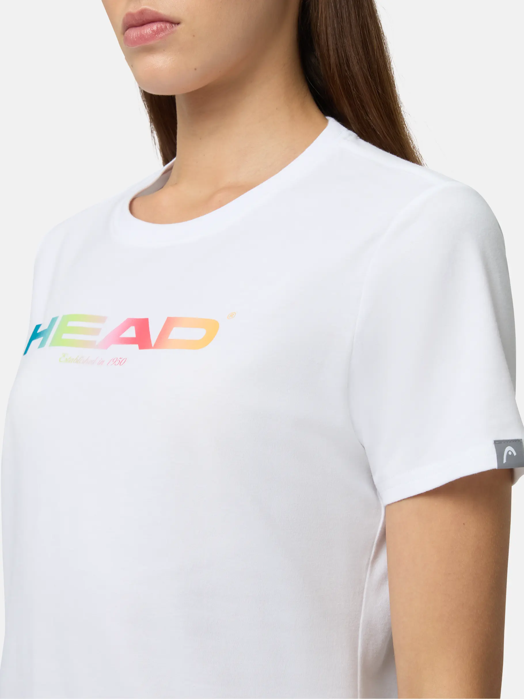 New, view full size image of Front view of Product detail - RAINBOW T-Shirt Women white