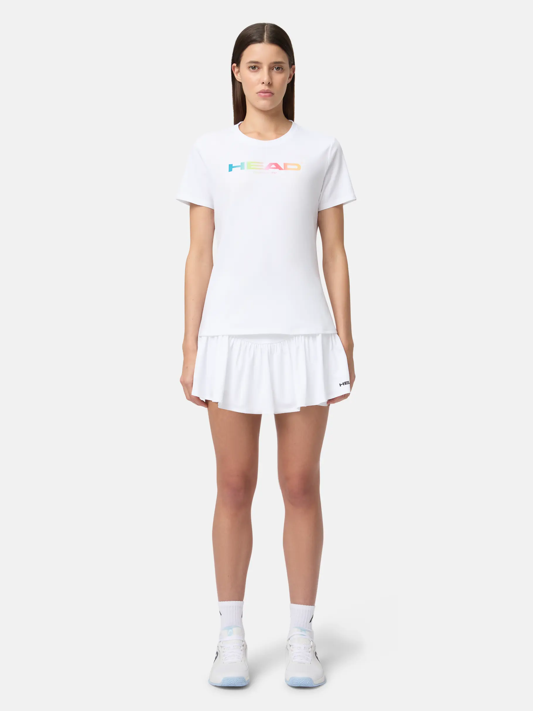 New, view full size image of Front view of Product detail - RAINBOW T-Shirt Women white