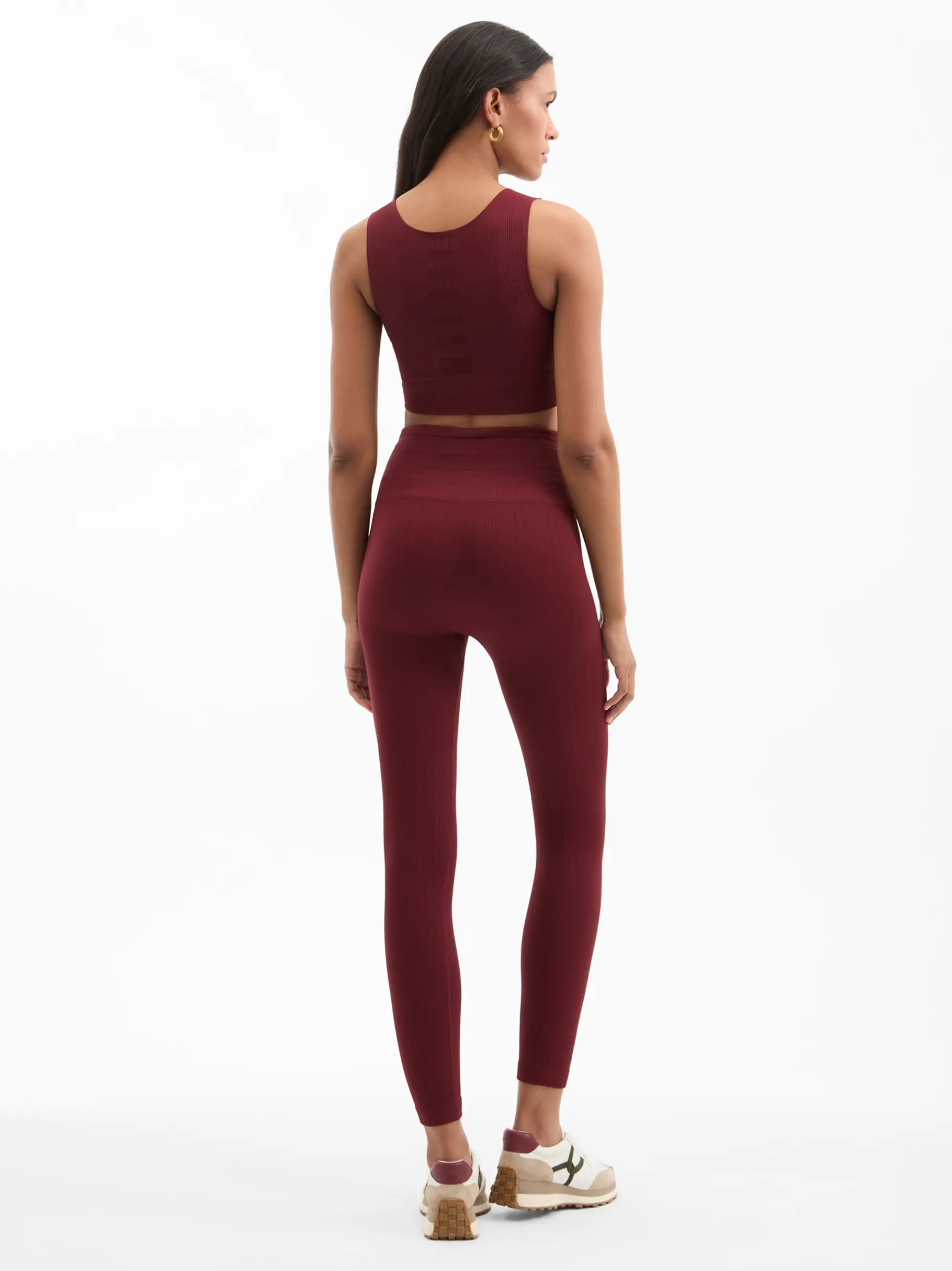 Price Drop, view full size image of Front view of Product detail - Sculpt Sports Bra | Veronica Beard x HEAD Sportswear  terracotta