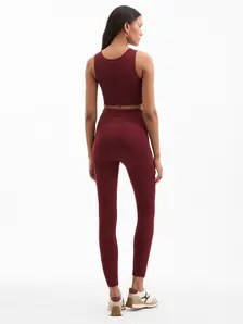 Display front view 5 of Product detail - Clay High-Rise Legging | Veronica Beard x HEAD Sportswear  terracotta