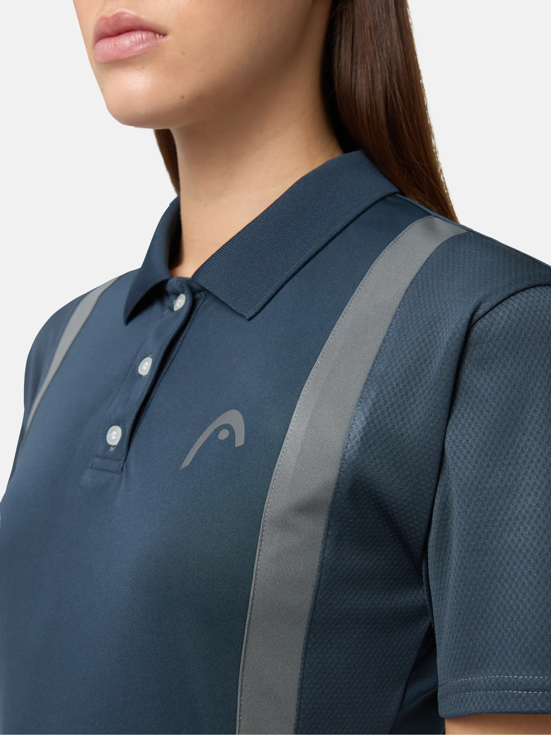 , view full size image of Front view of Product detail - CLUB 25 TECH Polo Shirt Women navy