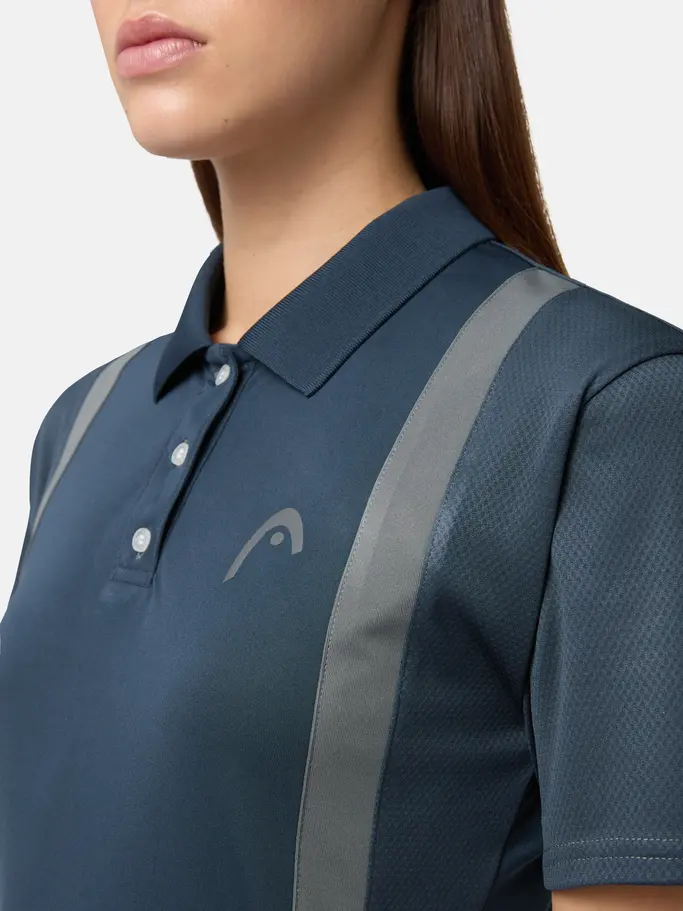 , view full size image of Front view of Product detail - CLUB 25 TECH Polo Shirt Women navy