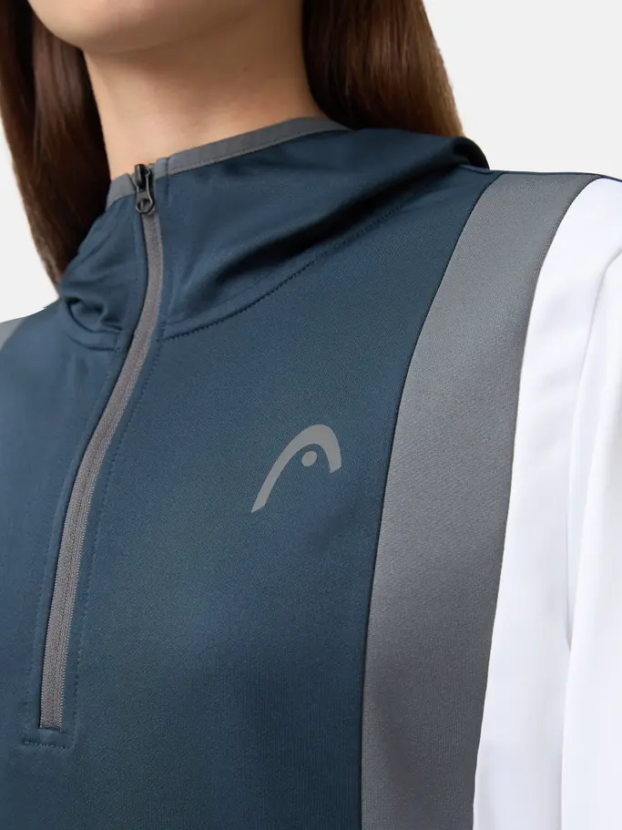 , view full size image of Front view of Product detail - CLUB 25 TECH Hoodie Women navy/white