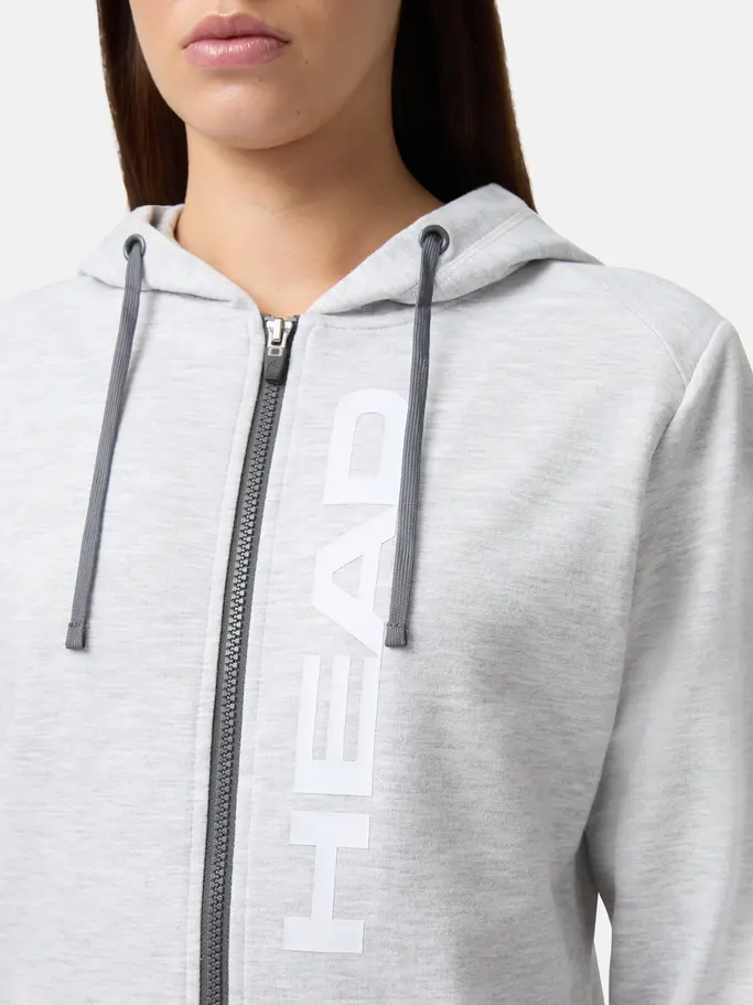 , view full size image of Front view of Product detail - CLUB ORIGINAL Hoodie FZ Women grey melange