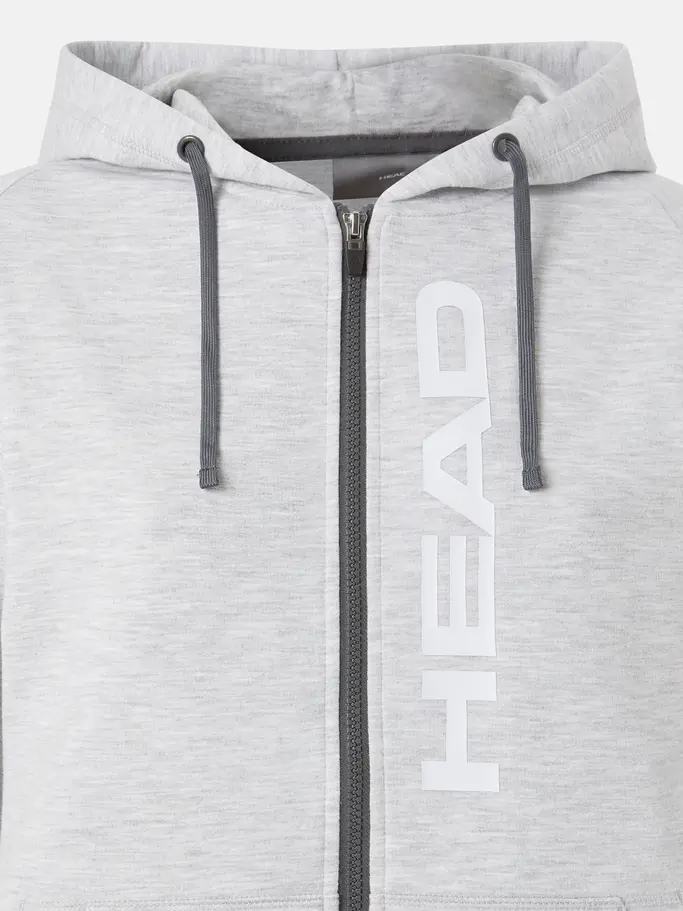 , view full size image of Front view of Product detail - CLUB ORIGINAL Hoodie FZ Women grey melange