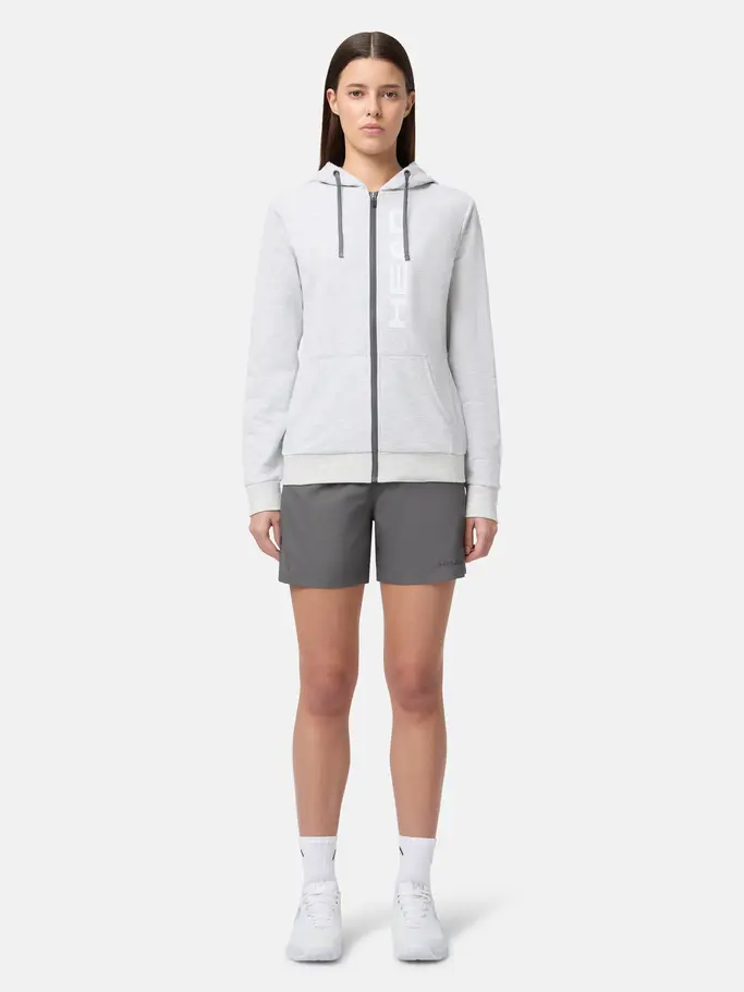 , view full size image of Front view of Product detail - CLUB ORIGINAL Hoodie FZ Women grey melange