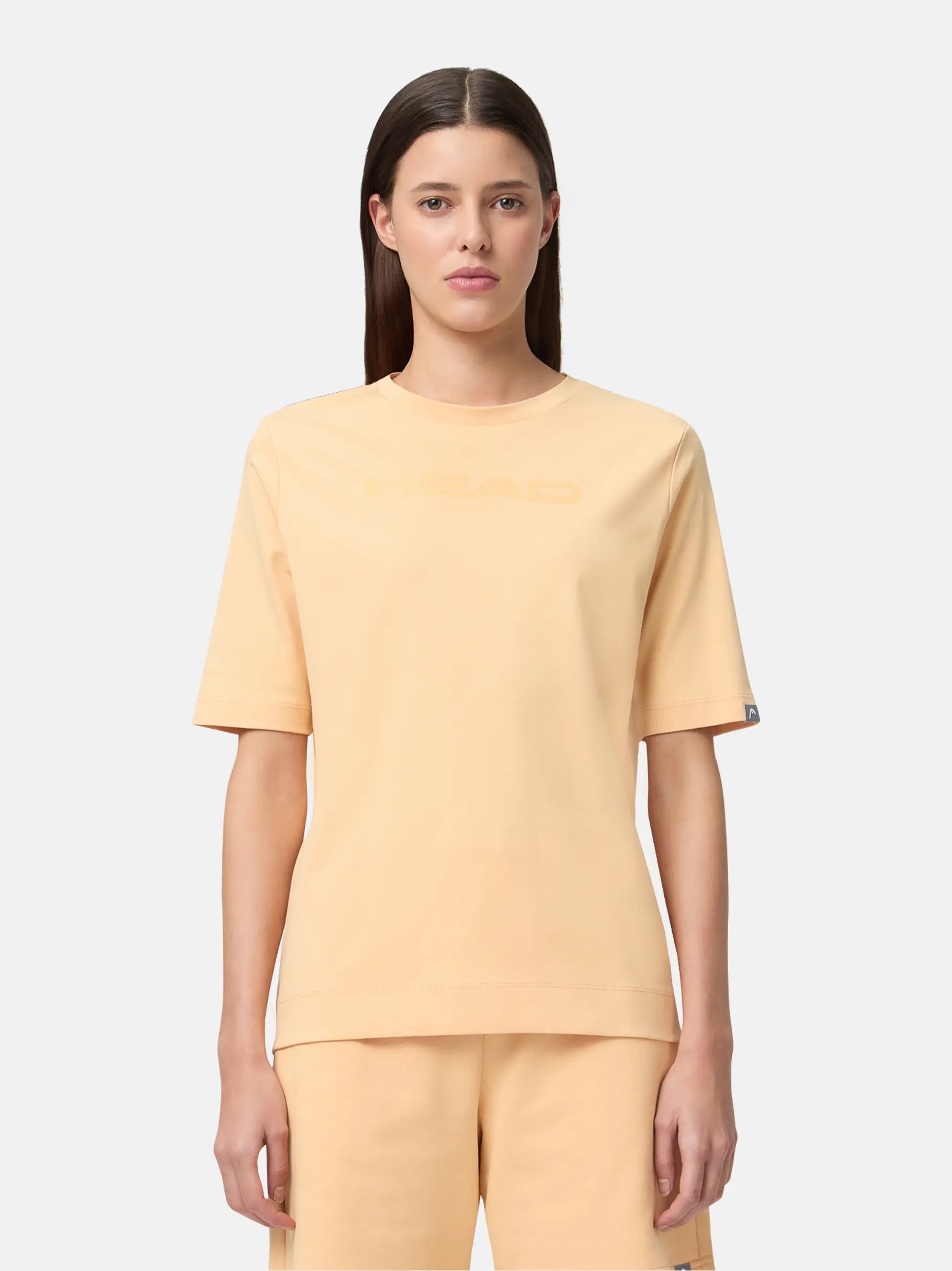 New, view full size image of Front view of Product detail - MOTION T-Shirt Women apricot