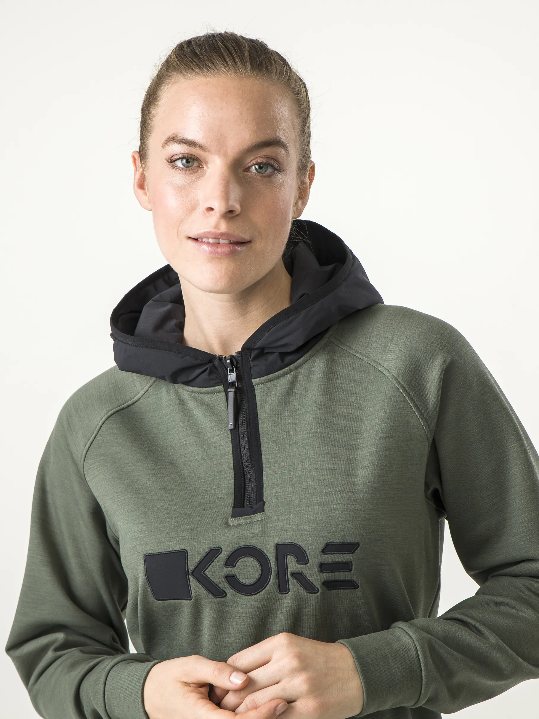 Sale, weergave van volledige grootte van vooraanzicht van Product detail - KORE Tech Hoodie Unisex thyme