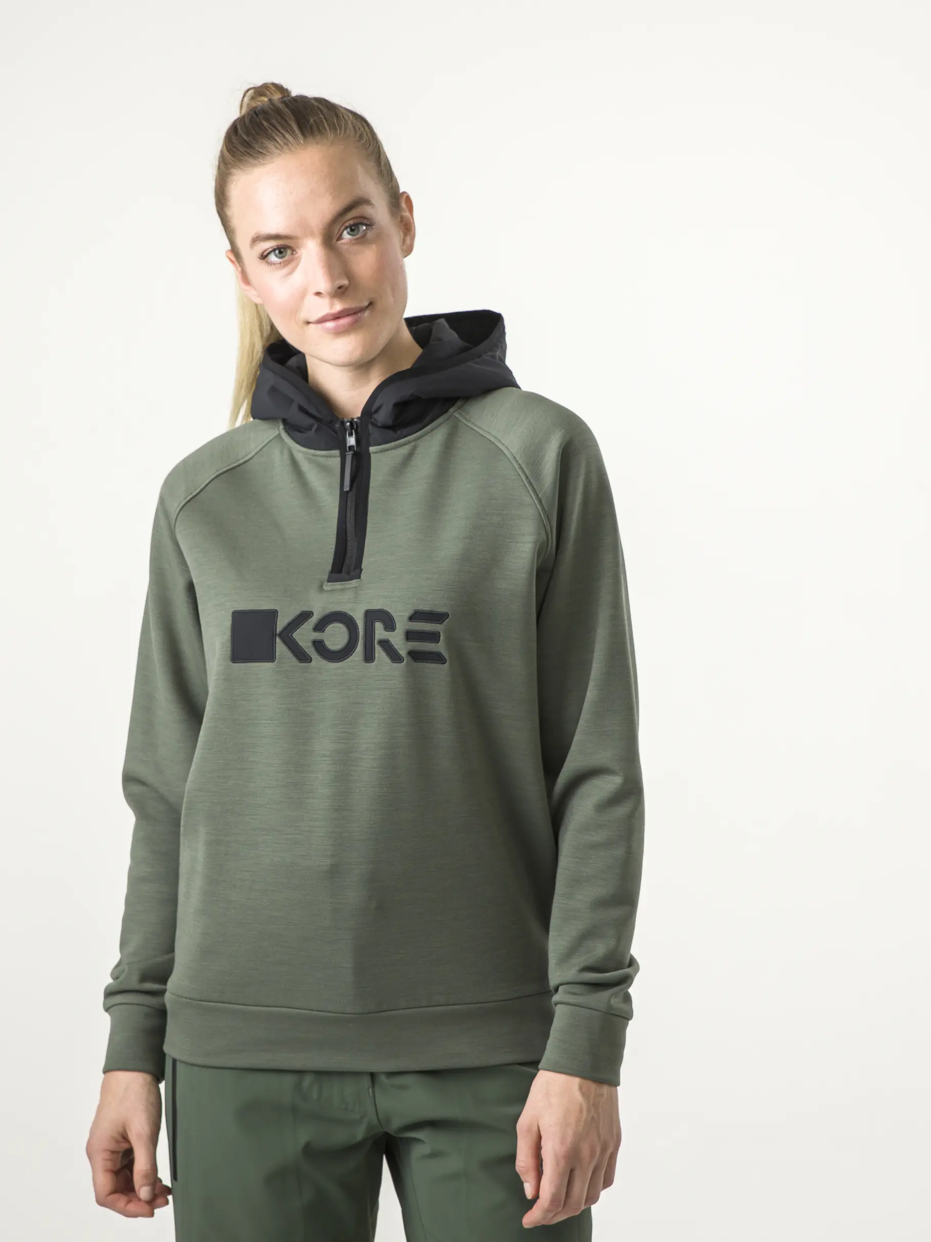 Sale, weergave van volledige grootte van vooraanzicht van Product detail - KORE Tech Hoodie Unisex thyme