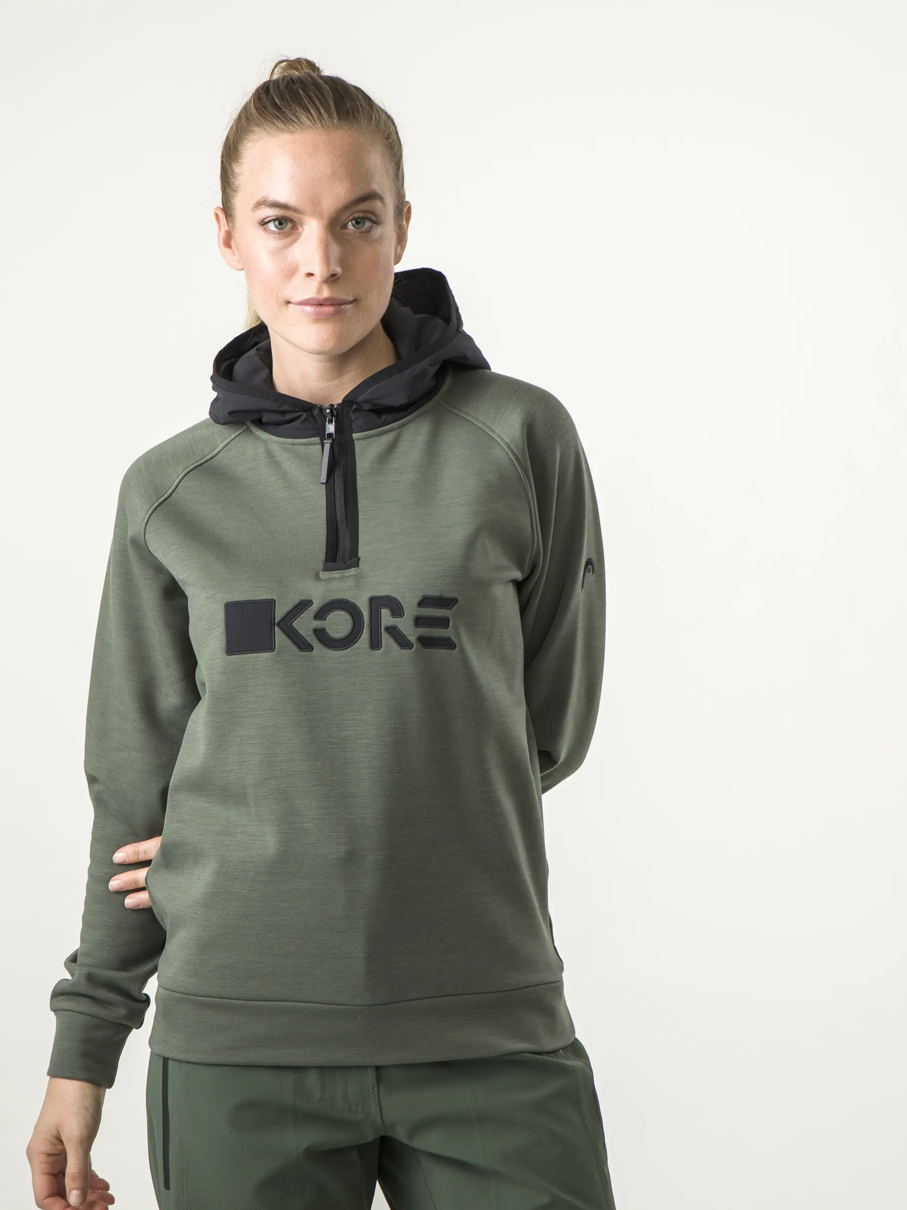 Sale, weergave van volledige grootte van vooraanzicht van Product detail - KORE Tech Hoodie Unisex thyme