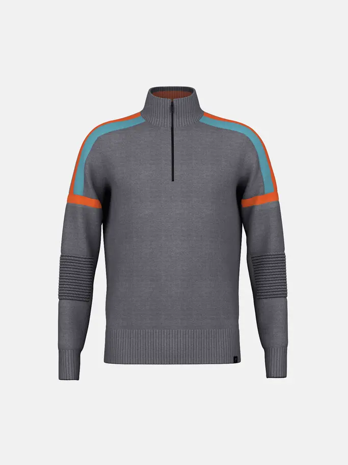 , view full size image of Front view of Product detail - LYRIC Pullover Men grey melange