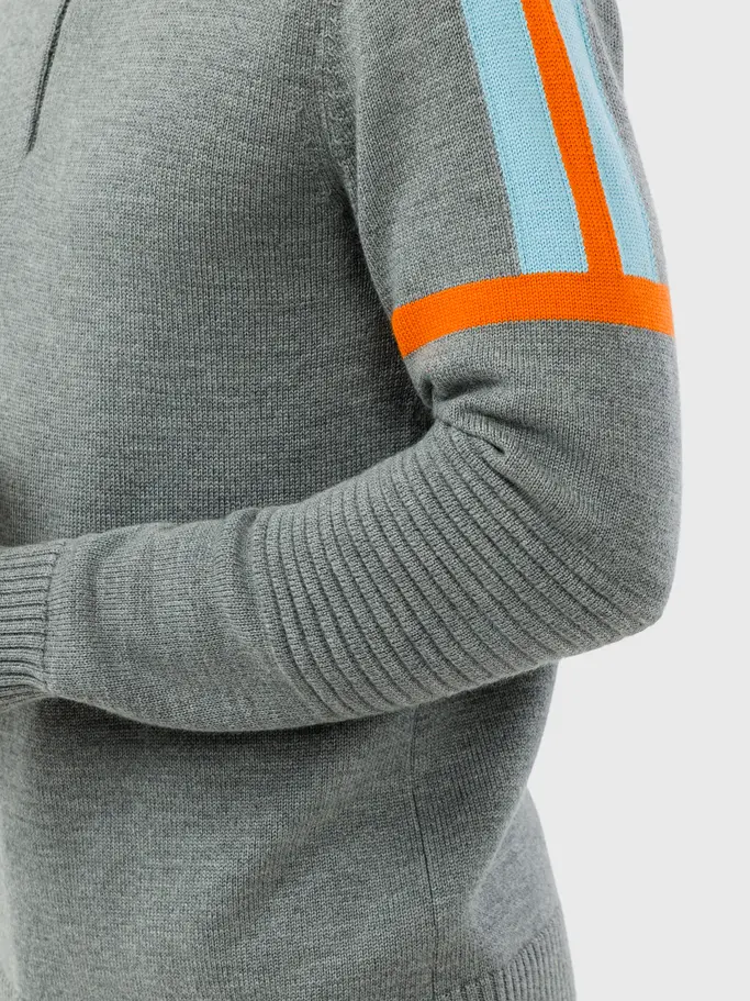 , view full size image of Front view of Product detail - LYRIC Pullover Men grey melange