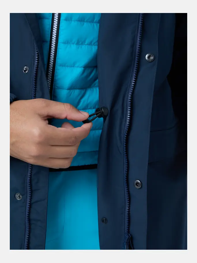 , view full size image of Front view of Product detail - RACE Rain Coat Unisex navy