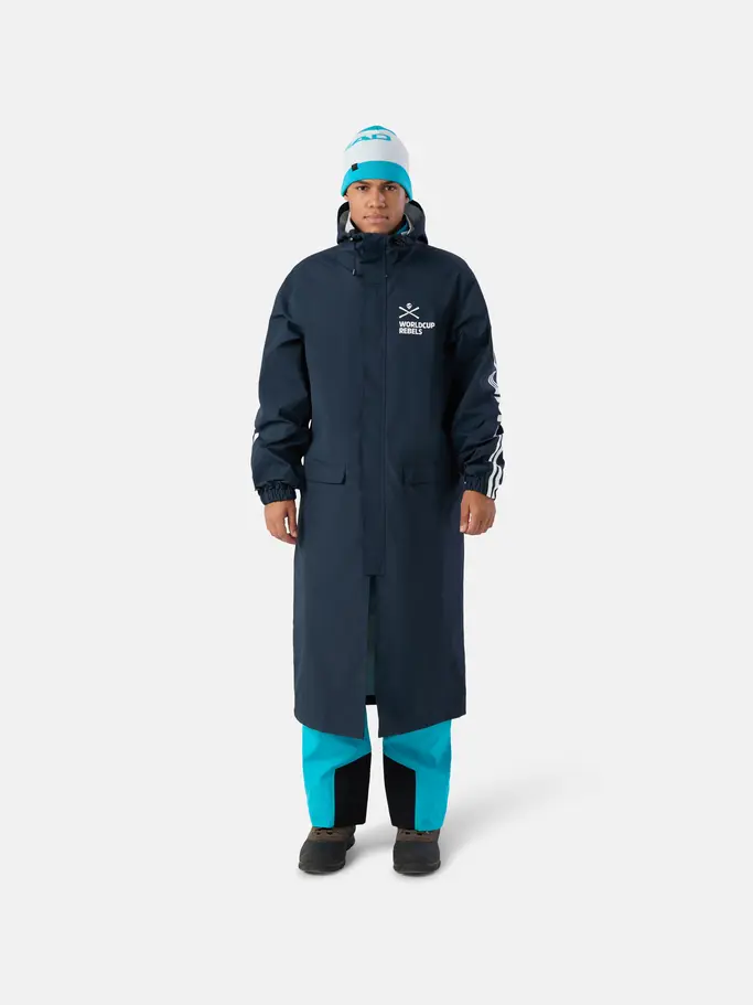 , view full size image of Front view of Product detail - RACE Rain Coat Unisex navy