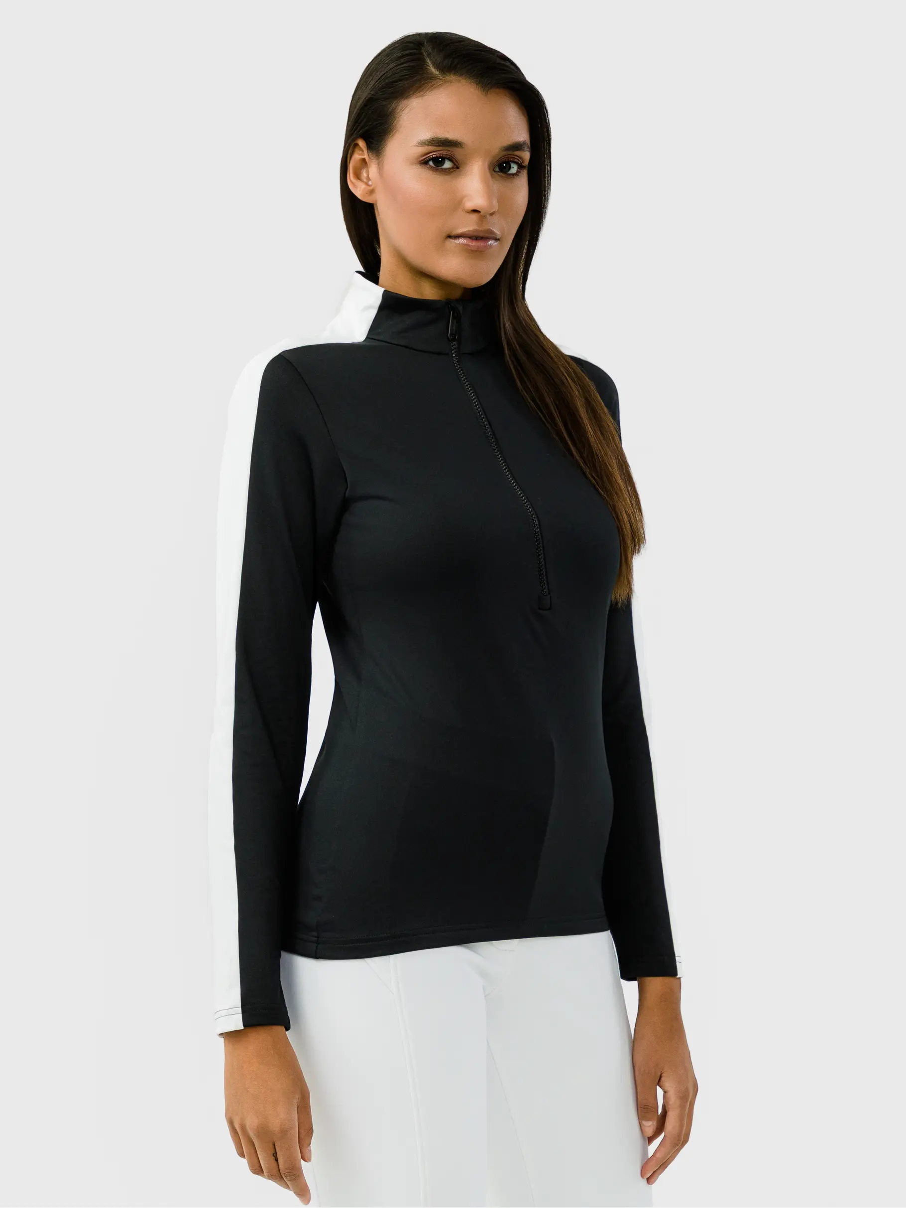 Sale, weergave van volledige grootte van vooraanzicht van Product detail - ASTER Midlayer Women black/white