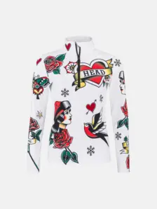 Display front view 1 of Product detail - REBELS FLASH Midlayer Women white/red