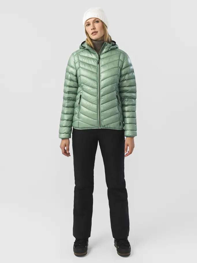 , view full size image of Front view of Product detail - CLAIRE Lightweight Jacket Women nile green