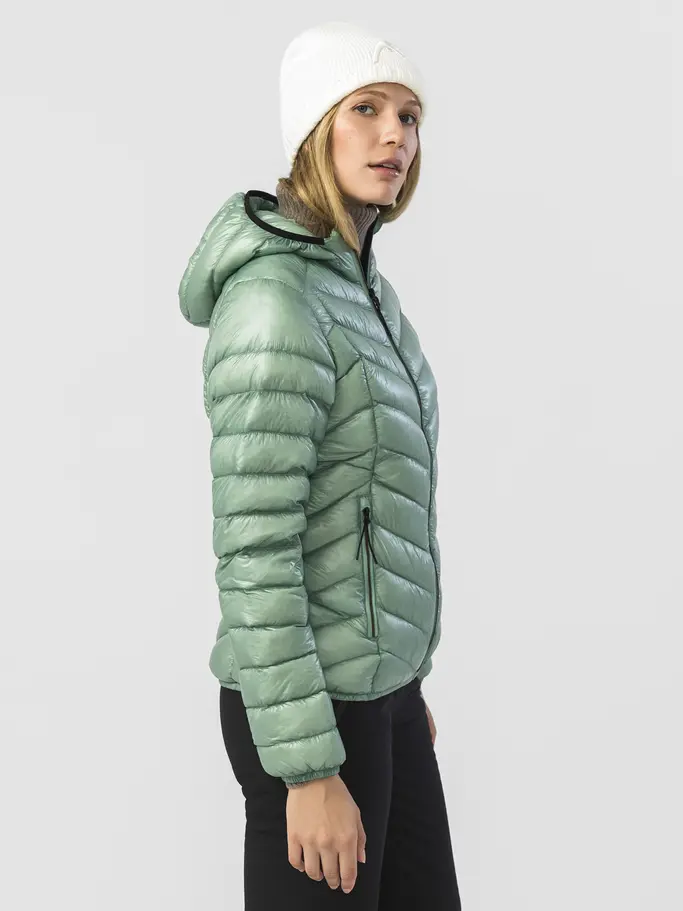 , view full size image of Front view of Product detail - CLAIRE Lightweight Jacket Women nile green