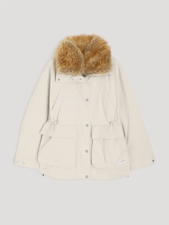 , wyświetl pełno wymiarowy obraz widoku z przodu Product detail - IVY PARKA+LINER light beige