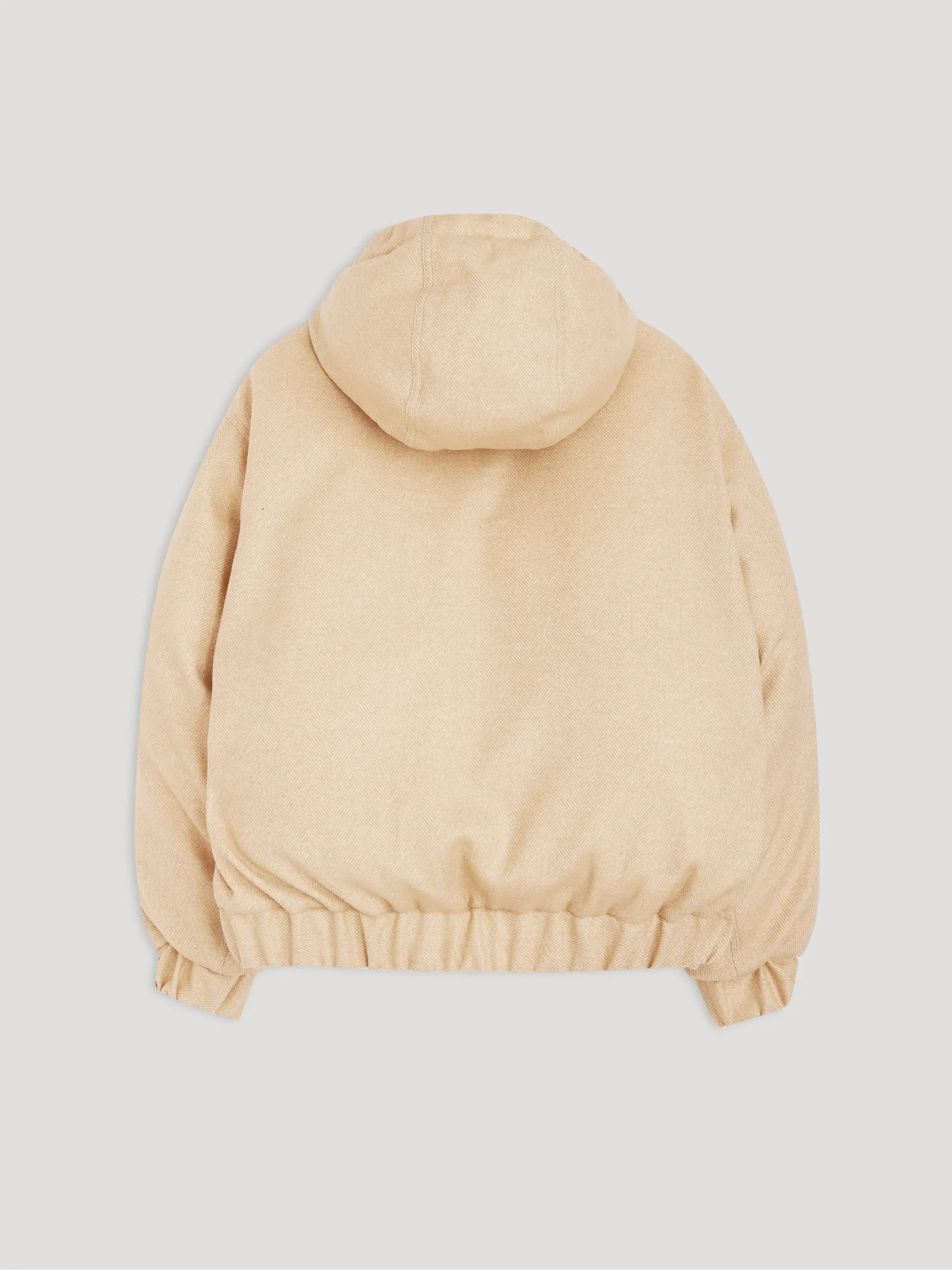 , weergave van volledige grootte van vooraanzicht van Product detail - GOLDIE REVERSIBLE HOODED JACKET light beige