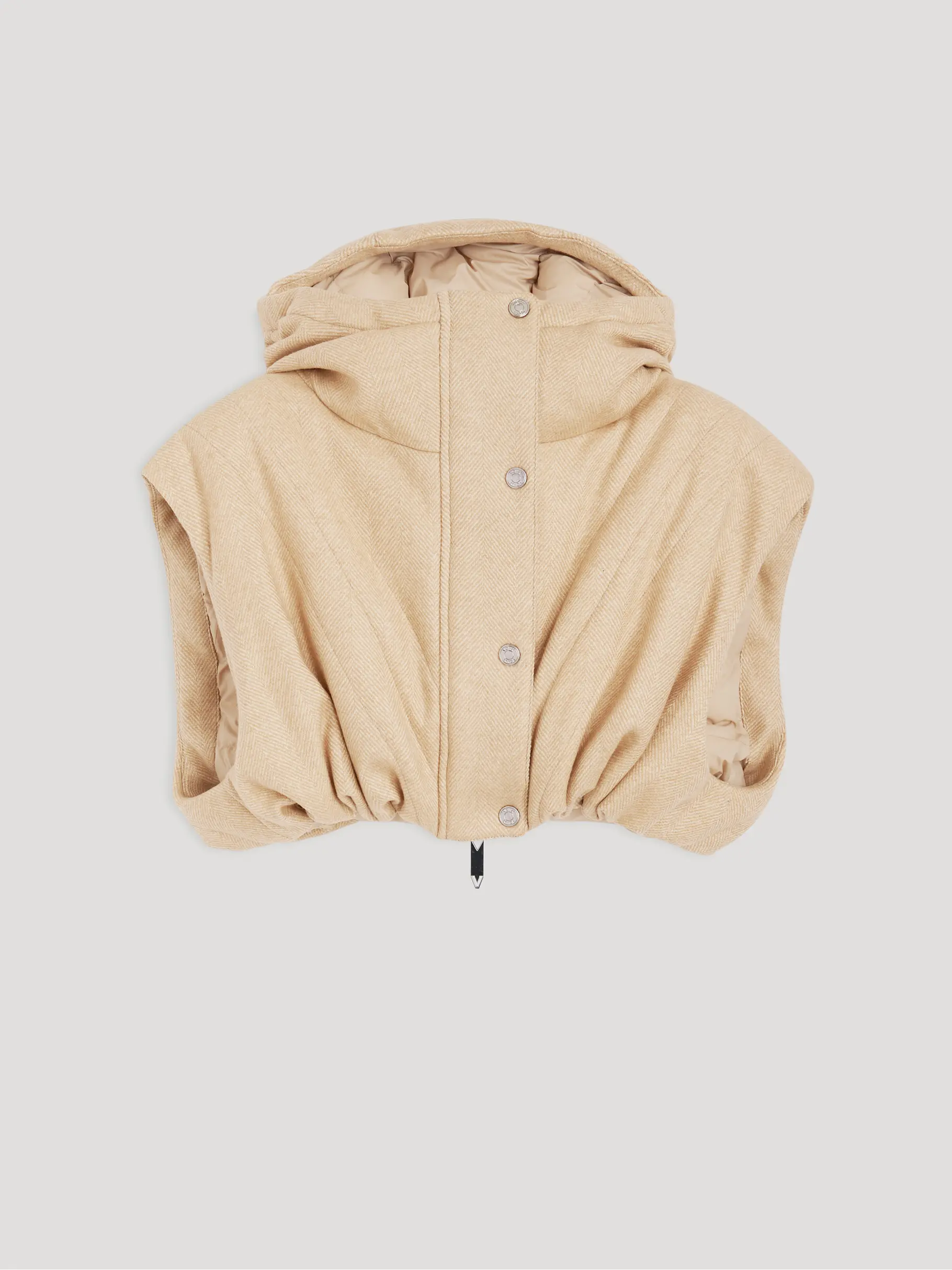 , weergave van volledige grootte van vooraanzicht van Product detail - AMBER CROPPED VEST light beige