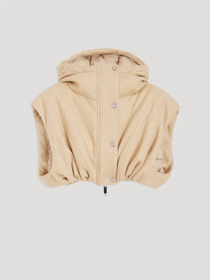 , zobrazit obrázek v plné velikosti z předního pohledu Product detail - AMBER CROPPED VEST light beige
