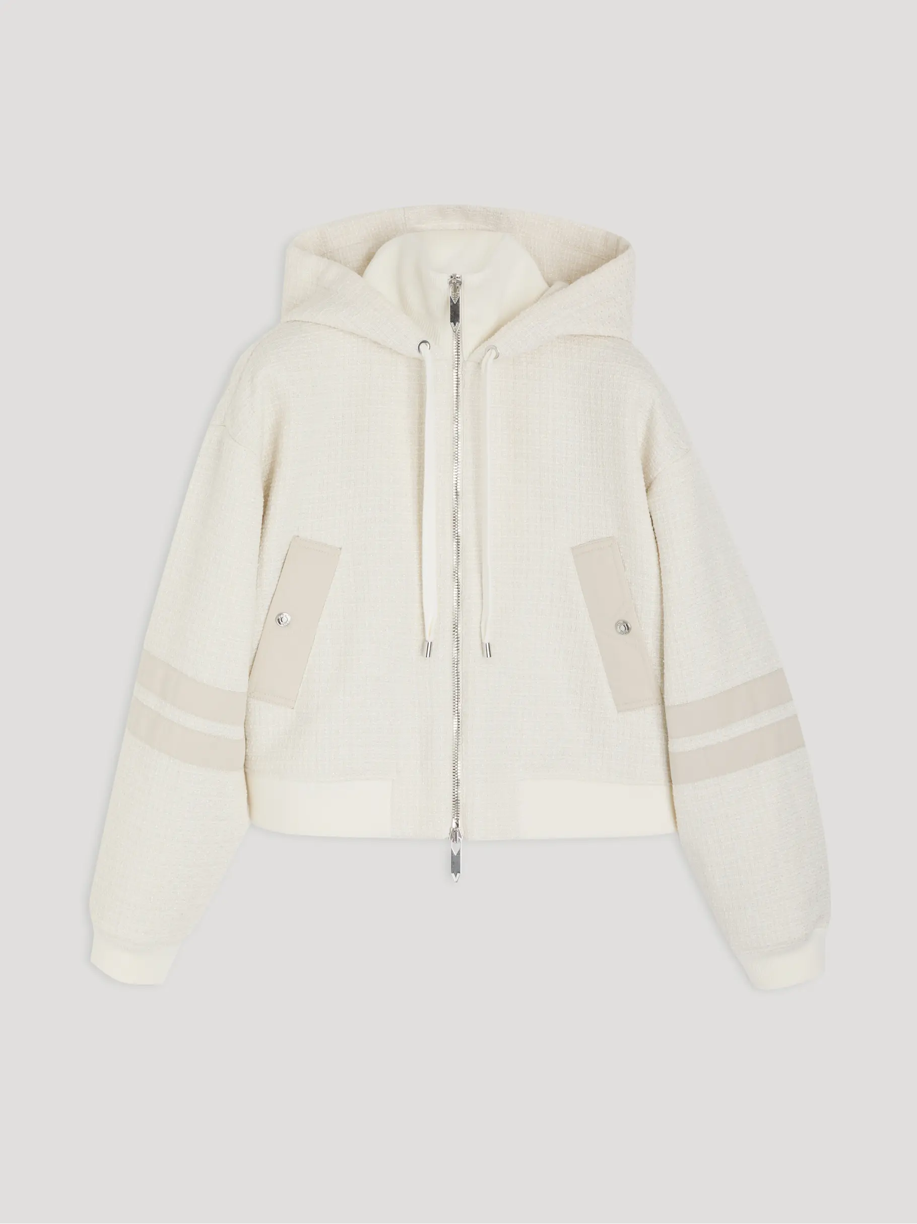 , view full size image of Front view of Product detail - JETSETTER HOODIE light beige