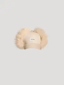 Display front view 1 of Product detail - POPPY FUR BASEBALL CAP light beige