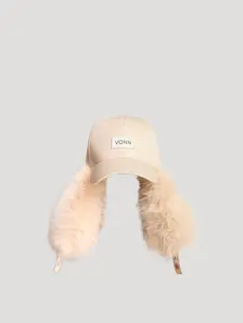 Display front view 2 of Product detail - POPPY FUR BASEBALL CAP light beige