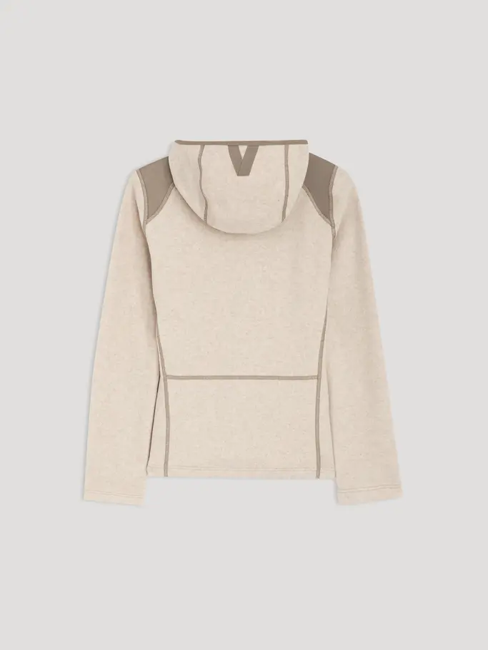 New, view full size image of Front view of Product detail - MADDI FZ Hooded Midlayer Women stone