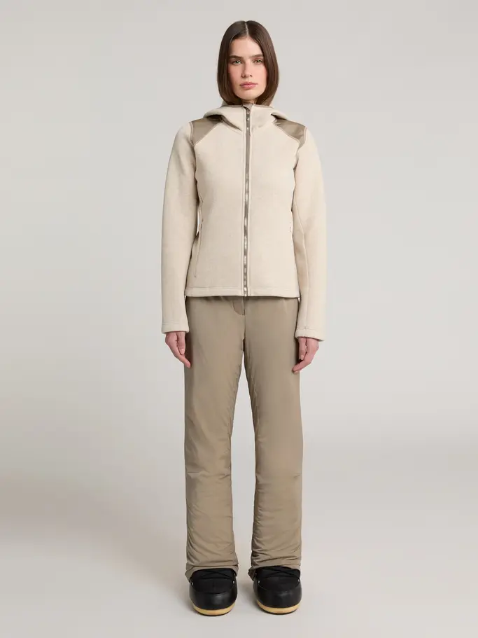 New, view full size image of Front view of Product detail - MADDI FZ Hooded Midlayer Women stone