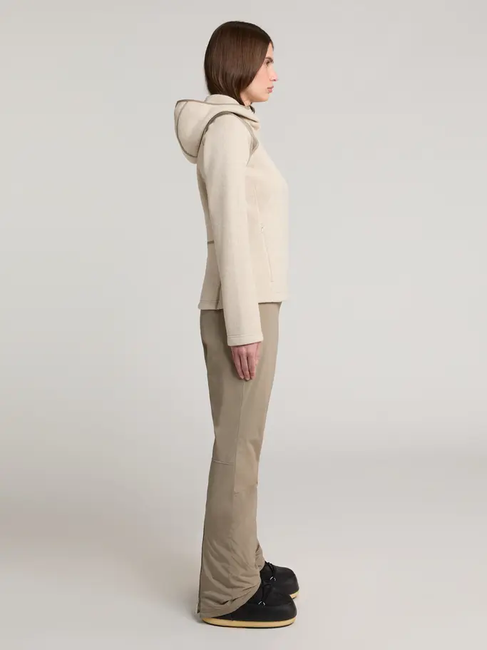 New, view full size image of Front view of Product detail - MADDI FZ Hooded Midlayer Women stone