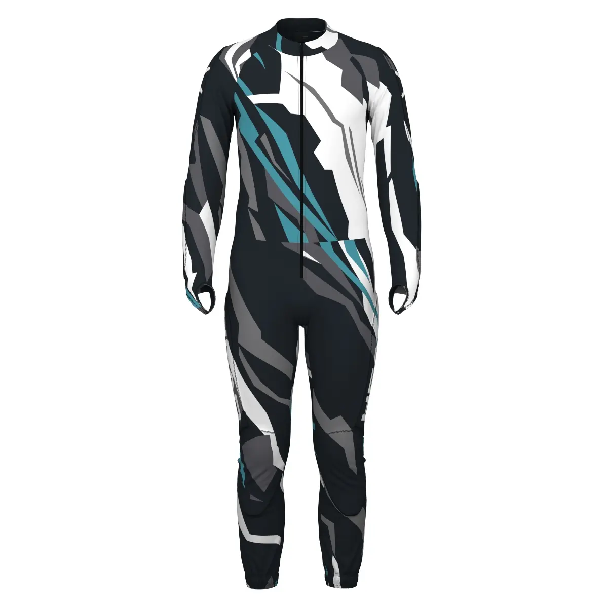 Out of Stock, view full size image of Front view of Product detail - RACE Suit Junior race print/black