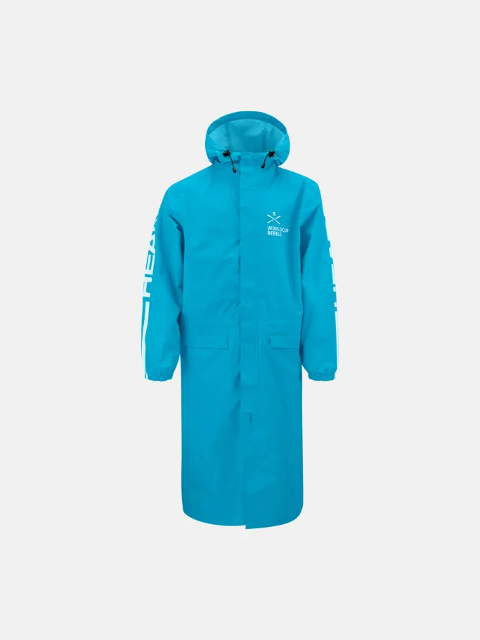 Out of Stock, view full size image of Front view of Product detail - RACE Rain Coat Junior blue