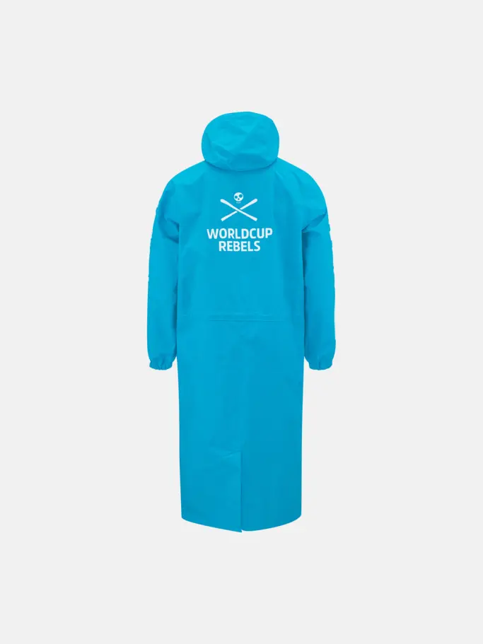 Out of Stock, view full size image of Front view of Product detail - RACE Rain Coat Junior blue