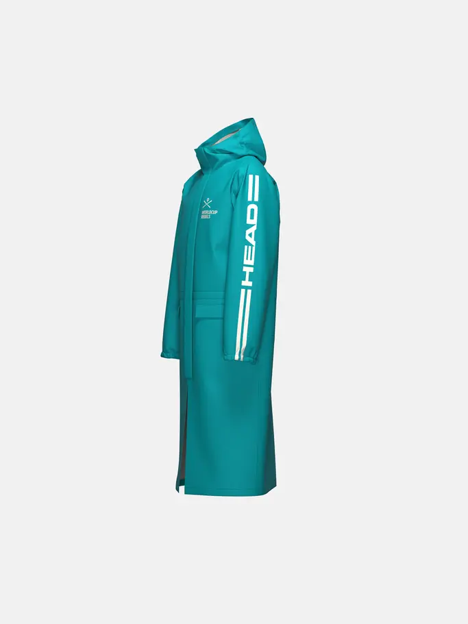 Out of Stock, view full size image of Front view of Product detail - RACE Rain Coat Junior blue